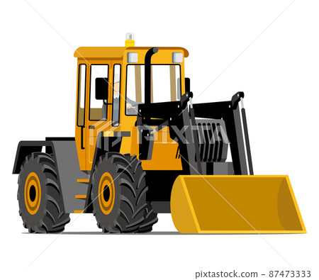 Wheel loader, bulldozer, front, illustration Wheel loader, bulldozer, front, illustration 87473333