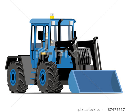 Wheel loader, bulldozer, front, illustration 87473337