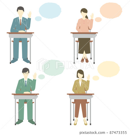 設置循環教育的插圖（工人正在重新學習） 87473355