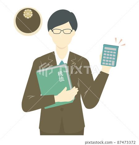 稅務專家男性稅務會計師和徽章 87473372