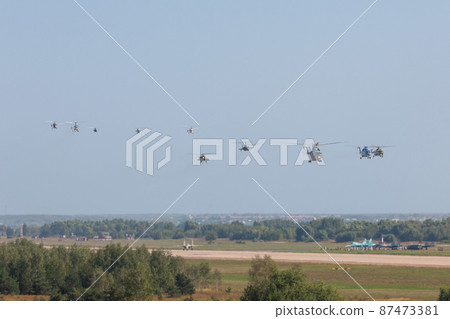 Russian helicopter formation flight Russian helicopter formation flight 87473381
