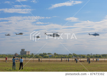Russian helicopter formation flight Russian helicopter formation flight 87473382