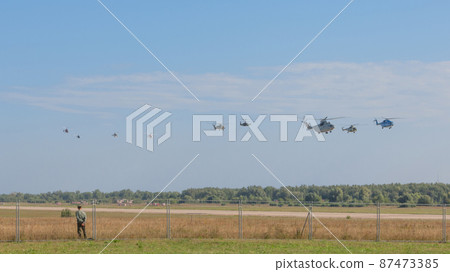 Russian helicopter formation flight Russian helicopter formation flight 87473385