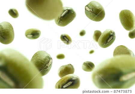 Green mash levitates on a white background Green mash levitates on a white background 87473873