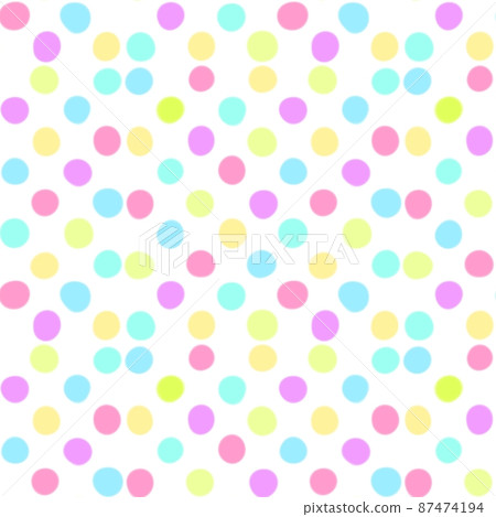 Handwritten style random dots colorful ② 87474194