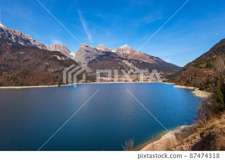 Molveno Lake and Village - Brenta Dolomites Trentino Alto Adige Italy Molveno Lake and Village - Brenta Dolomites Trentino Alto Adige Italy 87474318