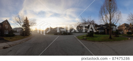 Beautiful Street view in the Residential Neighborhood 87475286