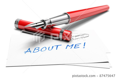 About Me Text over white background. About Me Text over white background. 87475647