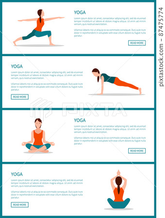 Yoga Pages Collection Web Vector Illustration 87475774