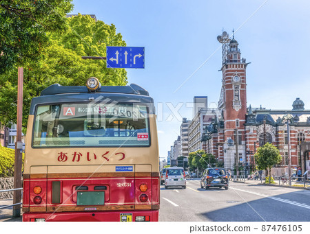 Yokohama's historic building Akai Kutsu intersection in front of Yokohama Port Opening Memorial Hall (Jack's Tower) 87476105