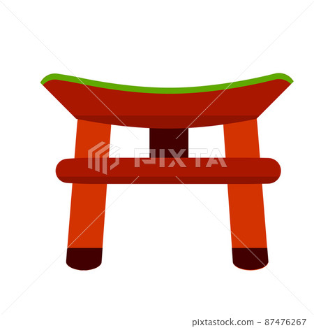 Ritual red gate Torii. Japanese religion and attractions. 87476267