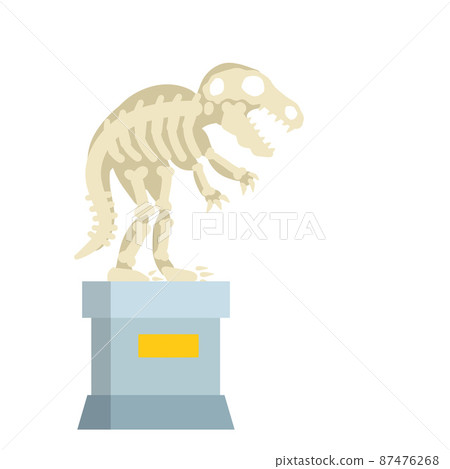 Dinosaur skeleton. Bones of a prehistoric lizard. Museum exhibit. 87476268