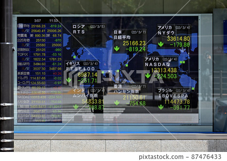 <Tokyo> Stock price board <Tokyo> Stock price board 87476433