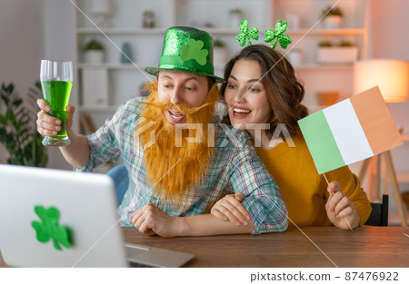 couple celebrating St. Patrick's Day 87476922