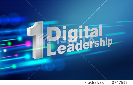 Number One Digital Leadership concept on high tech technology background. 87476933