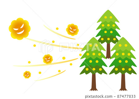 Image illustration of hay fever. A scene where pollen flies. 87477833