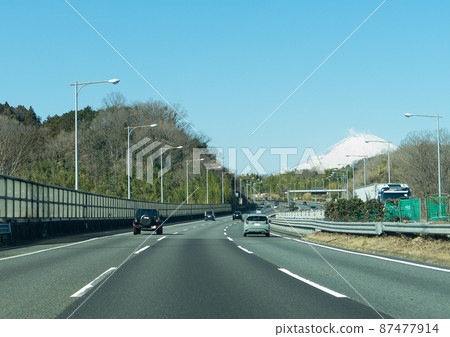 Drive toward Mt. Fuji on the Tomei Expressway 87477914