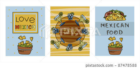 Mexican cuisine, vector doodle food banner. National spicy food, fast food, snacks. Sketch illustration for restaurant, menu, cafe. Fiesta mexicana Mexican cuisine, vector doodle food banner. National spicy food, fast food, snacks. Sketch illustration for restaurant, menu, cafe. Fiesta mexicana 87478588