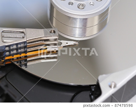 Close up inside hard disk 3.5 inch. 87478598