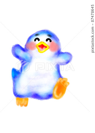 帶著可愛微笑的企鵝的插圖 帶著可愛微笑的企鵝的插圖 87478645