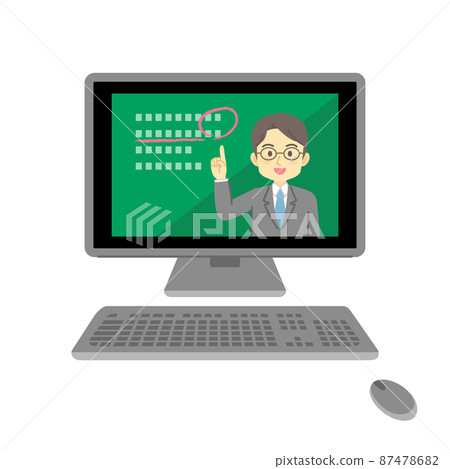 Illustration material: Online learning on a computer / No main line 87478682