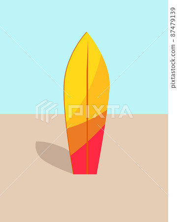 Colorful Surfboard in Hot Sand Vector Illustration Colorful Surfboard in Hot Sand Vector Illustration 87479139