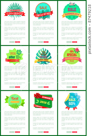 Seasonal Discount Sale Labels Tropical Vector Web 87479218