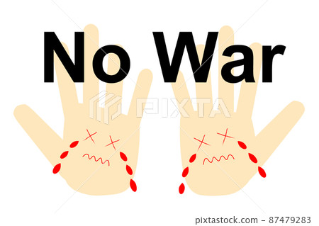Image of anti-war and anti-war. Stop the war. Illustration of a crying palm spread out. Image of anti-war and anti-war. Stop the war. Illustration of a crying palm spread out. 87479283