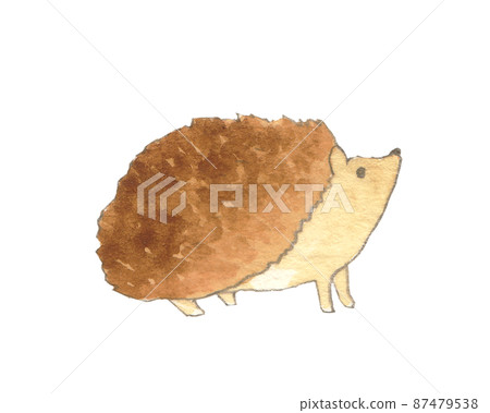 刺猬切圖手繪水彩 87479538