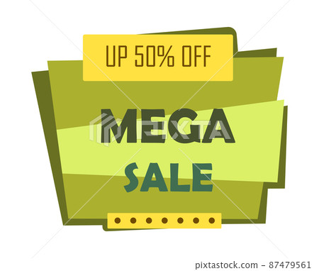 Abstract web banner, business card, template MEGA SALE 50 PERCENT - Vector 87479561