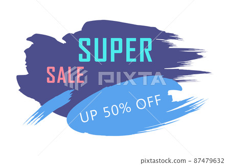Paint smear web banner, business card template SUPER 50 percent OFF - Vector Paint smear web banner, business card template SUPER 50 percent OFF - Vector 87479632