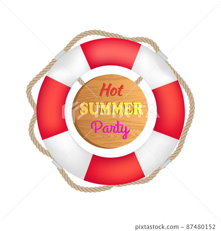 Hot Summer Party Lifebuoy Vector Illustration Hot Summer Party Lifebuoy Vector Illustration 87480152