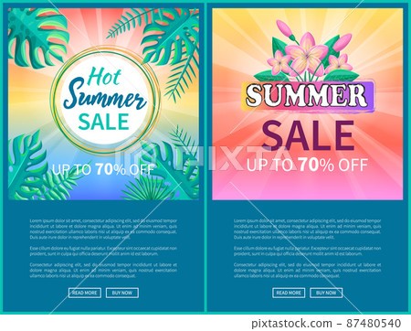 Hot Summer Sale Poster Up to 70 Off Banner Frame 87480540