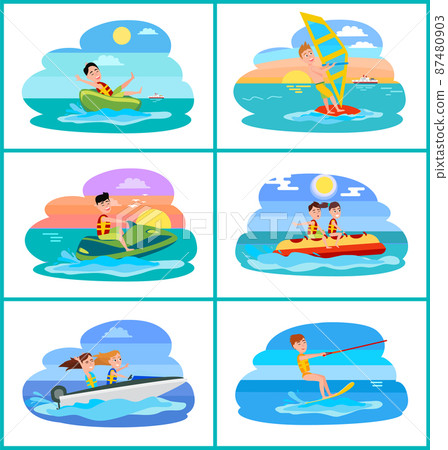 Donut Ride Set of Activities Vector Illustration Donut Ride Set of Activities Vector Illustration 87480903