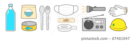 Disaster prevention goods simple icon set 87481047