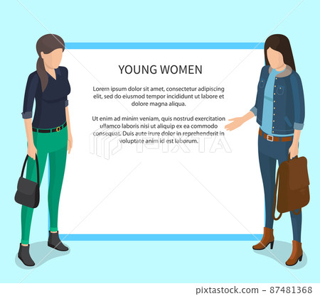 Young Women Poster with White Frame and Students 87481368