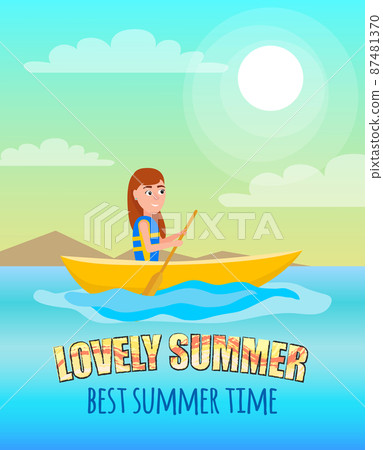 Lovely Summer Best Summertime Poster Kayaking Girl 87481370