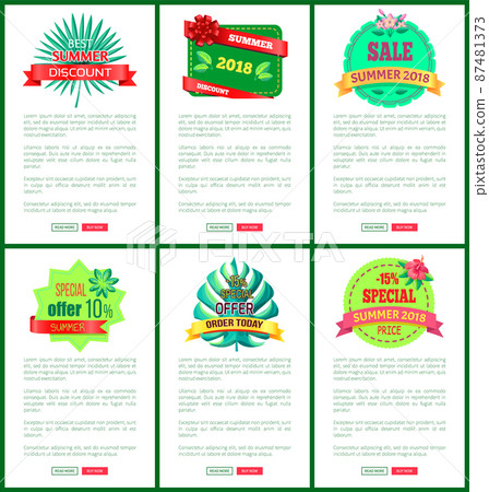 Set Banners Online Push Button Discount Off Summer 87481373