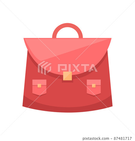Red Schoolgirl Bag with Metal Clip and Two Pockets 87481717