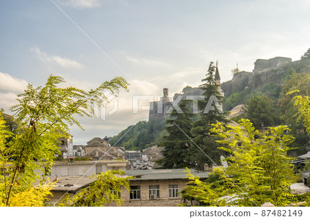 Famous, ancient fortress view in Gjirokastra, Albania 87482149