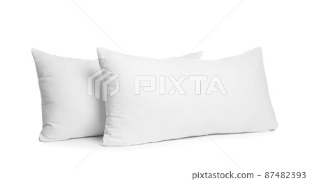 Blank soft new pillows isolated on white Blank soft new pillows isolated on white 87482393
