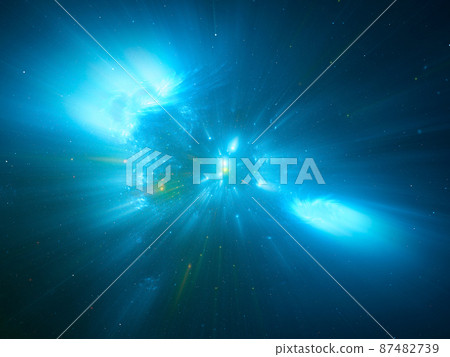 Blurred space theme background with falling stars - 3d illustration Blurred space theme background with falling stars - 3d illustration 87482739