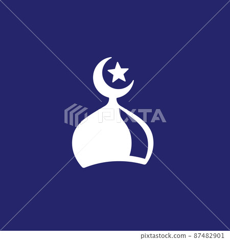 mosque icon, vector logo design 87482901