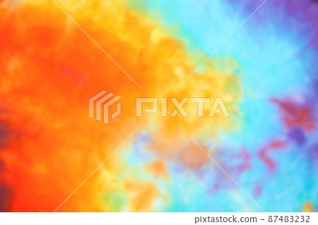 Blurred abstract tie dye multicolor fabric cloth pattern texture Blurred abstract tie dye multicolor fabric cloth pattern texture 87483232