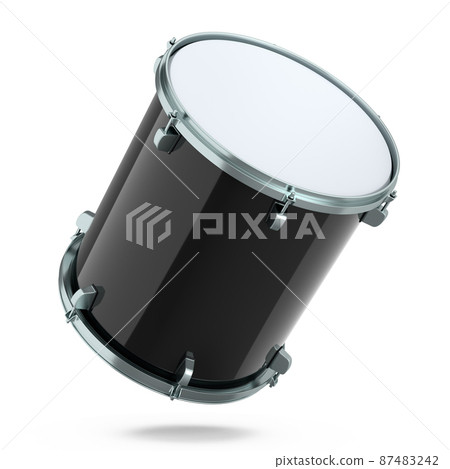 Realistic drum on white background. 3d render concept of musical instrument, drum machine. 87483242