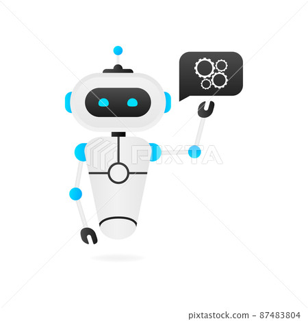 Chatbot icon concept, chat bot or chatterbot. Robot Virtual Assistance Of Website Or Mobile Applications. Vector illustration 87483804