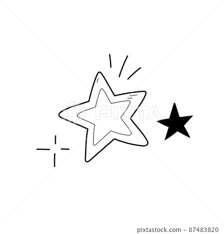 Star element doodle line icon Star element doodle line icon 87483820