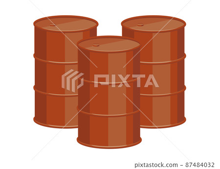 Petroleum crude oil drum illustration material Petroleum crude oil drum illustration material 87484032