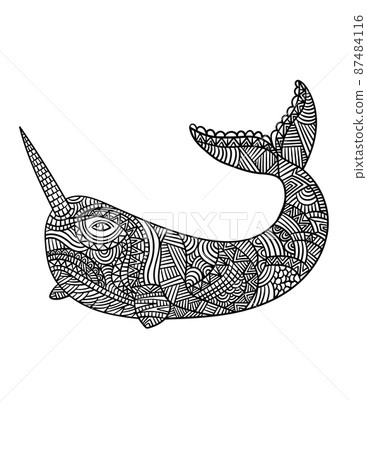 Narwhal Mandala Coloring Pages for Adults Narwhal Mandala Coloring Pages for Adults 87484116