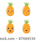 A cute character is a pineapple. 87484530
